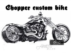Moto Tričko Chopper custombike na motivy Harley Davidson Custom